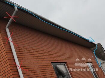 Замена водосточки на крыше +-24м.п